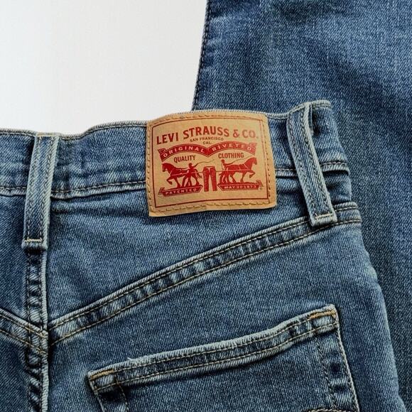 Levi's Ribcage Straight Ankle Jeans Sz 26 Womens Medium Wash Button Fly Wide Leg - Picture 3 of 7